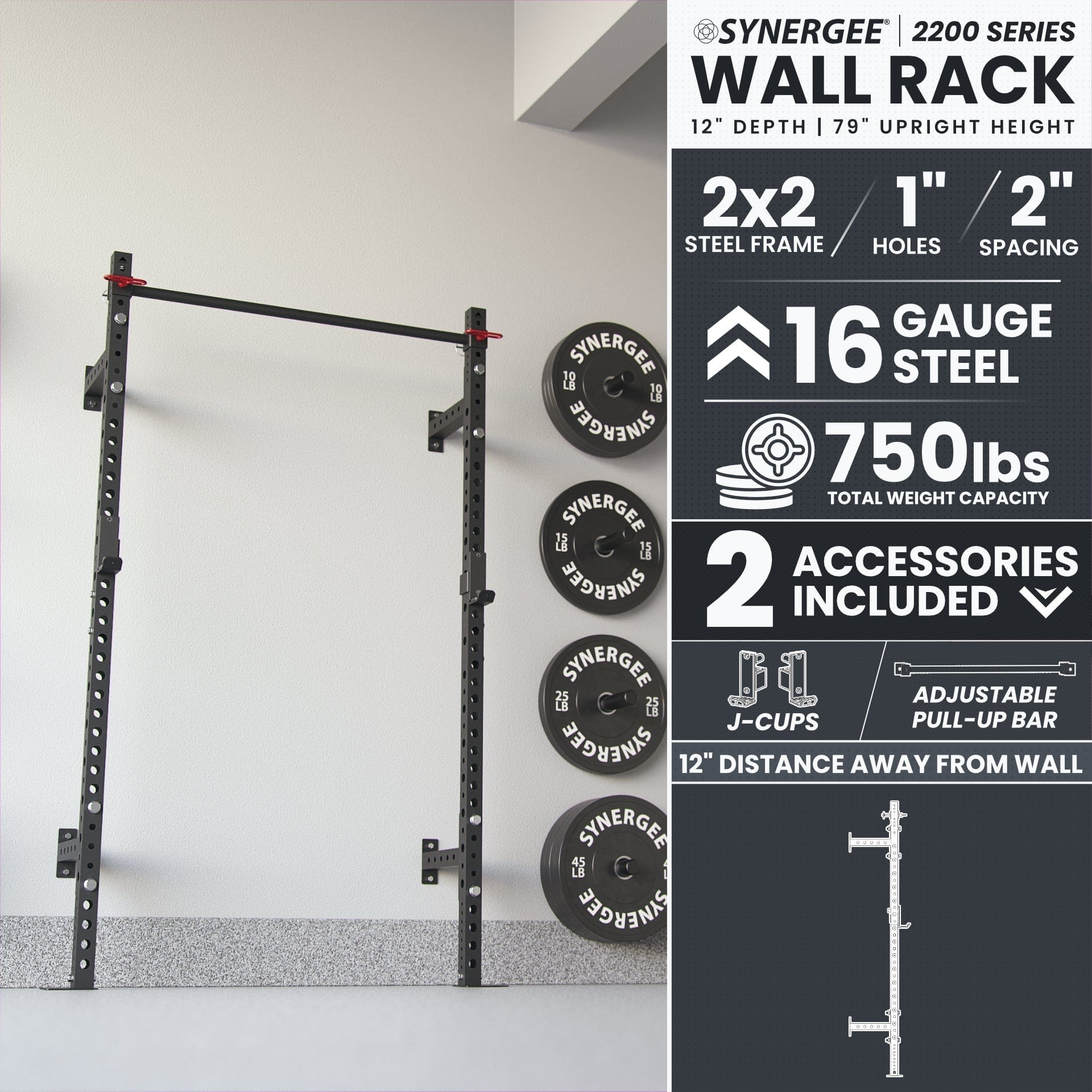 Synergee Synergee 2200 Series Wall Mounted Squat Rack