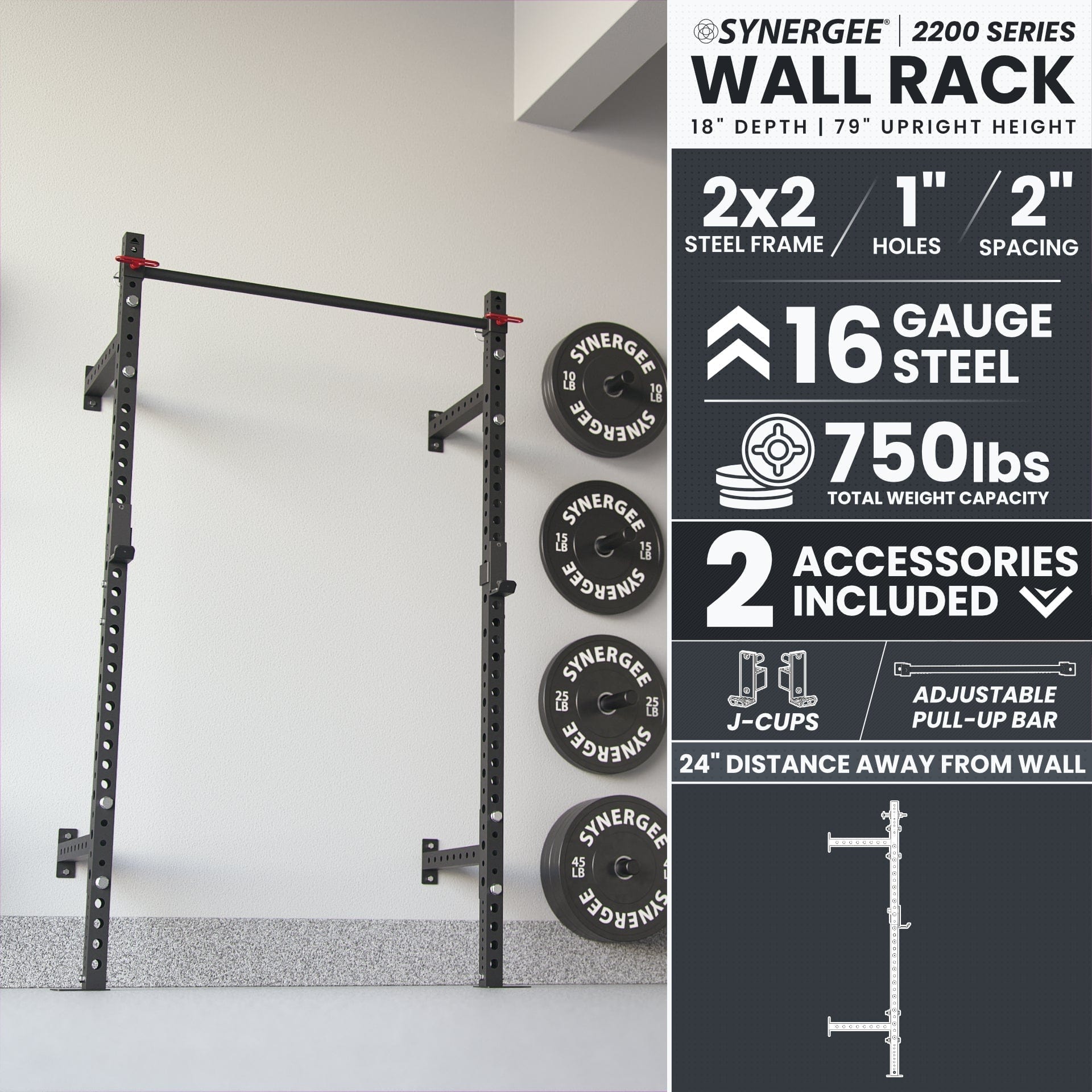 Synergee Synergee 2200 Series Wall Mounted Squat Rack