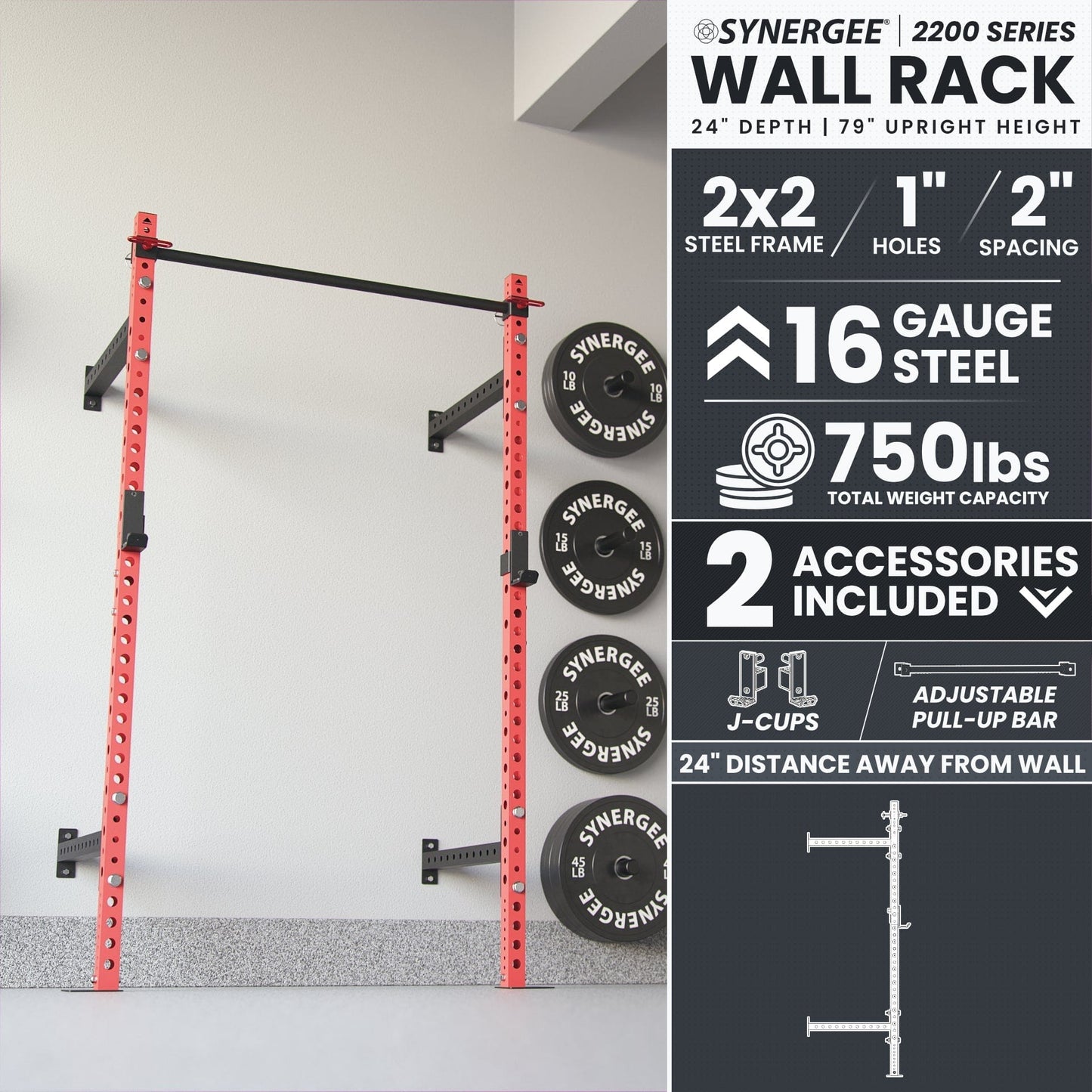 Synergee Synergee 2200 Series Wall Mounted Squat Rack