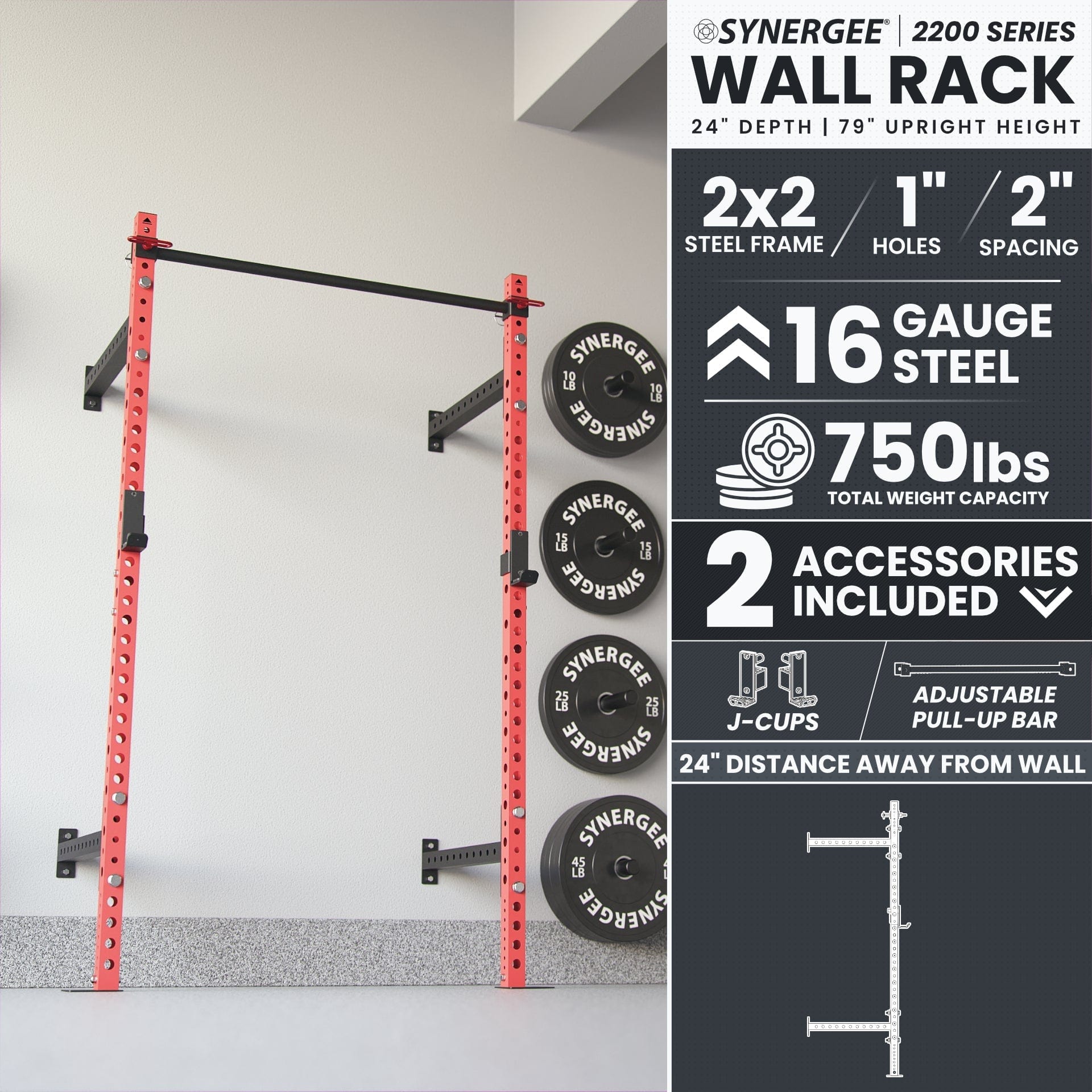 Synergee Synergee 2200 Series Wall Mounted Squat Rack