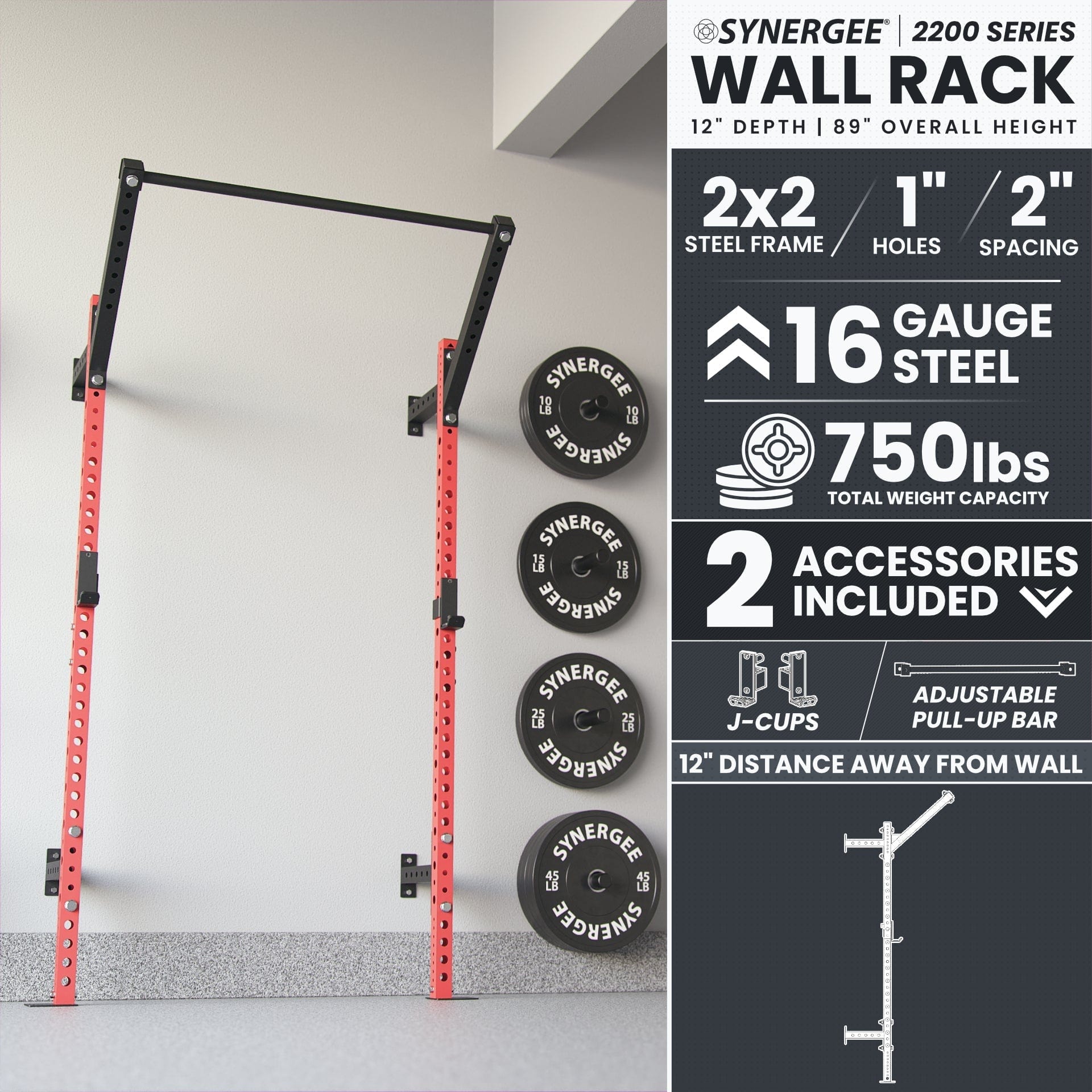 Synergee Synergee 2200 Series Wall Mounted Squat Rack