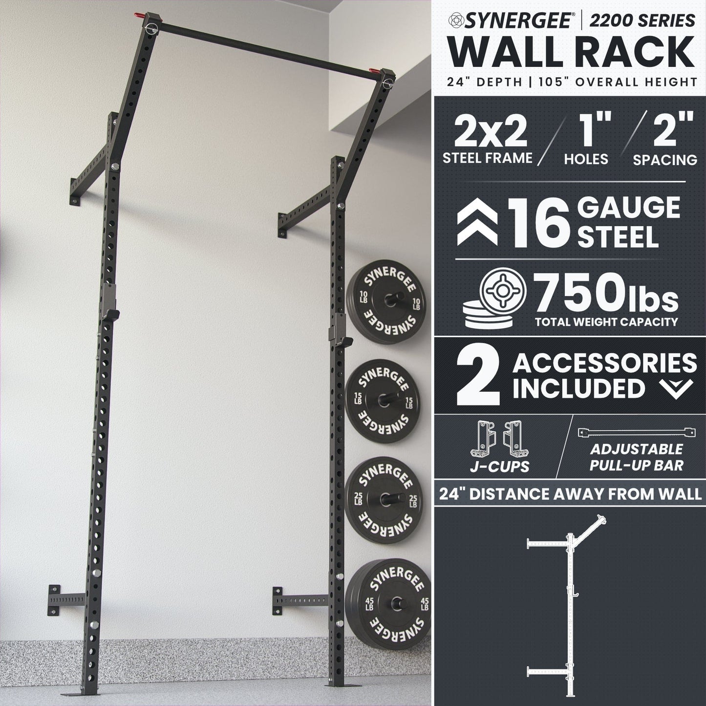 Synergee Synergee 2200 Series Wall Mounted Squat Rack