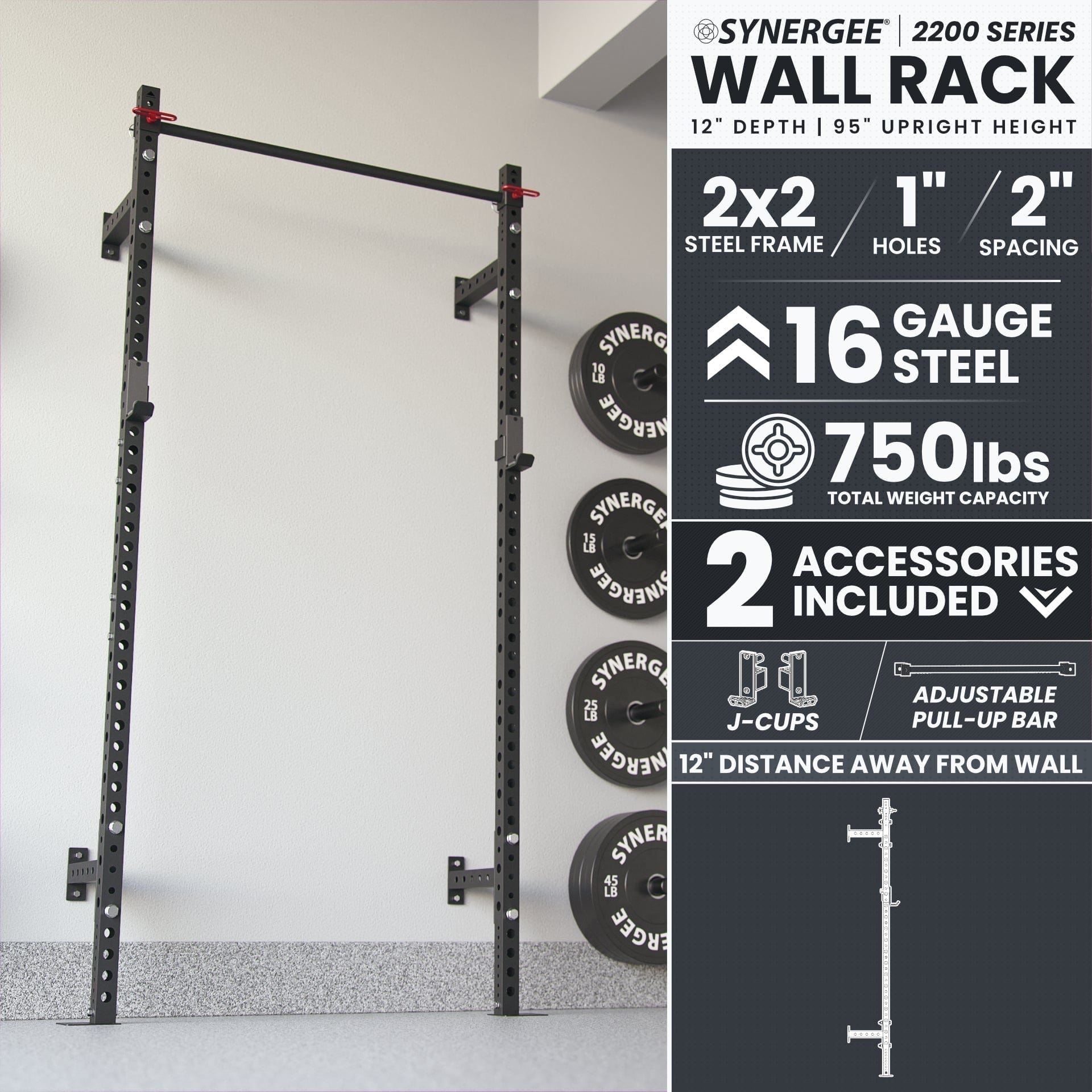 Synergee Synergee 2200 Series Wall Mounted Squat Rack