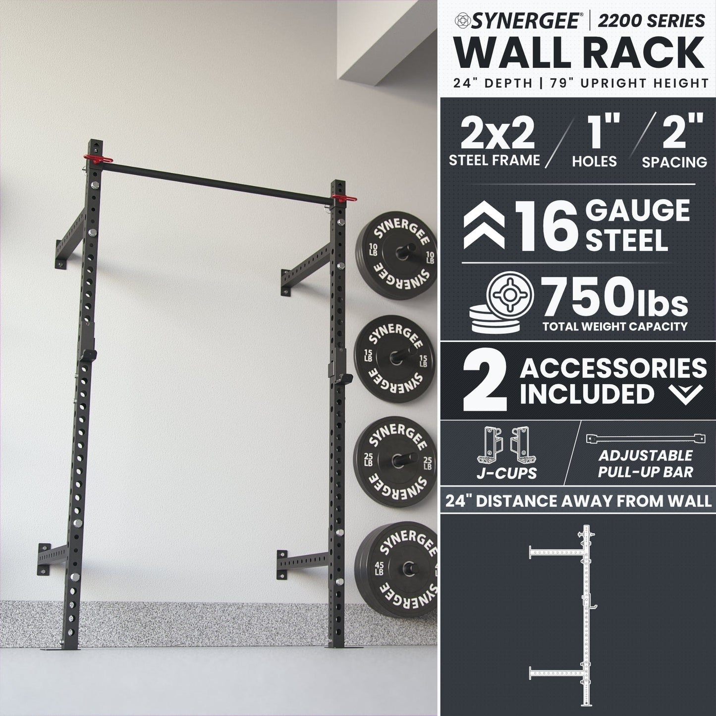 Synergee Synergee 2200 Series Wall Mounted Squat Rack