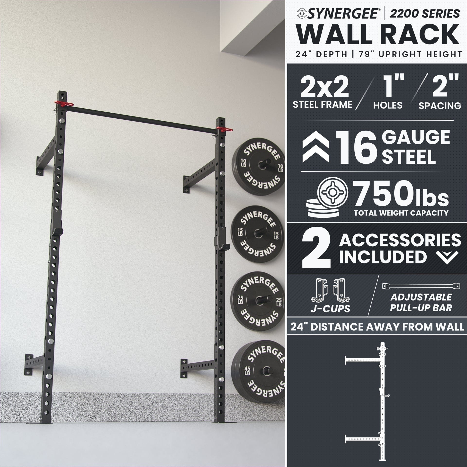 Synergee Synergee 2200 Series Wall Mounted Squat Rack