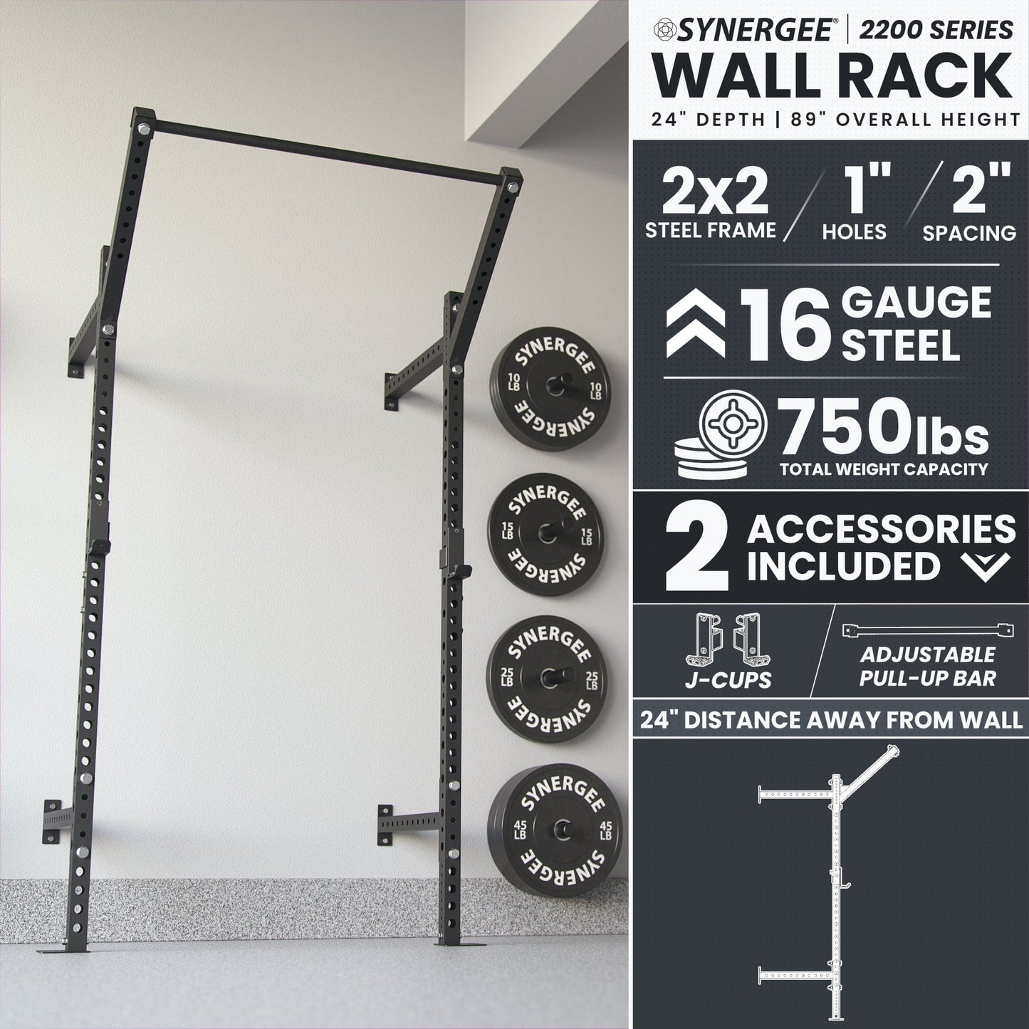Synergee Synergee 2200 Series Wall Mounted Squat Rack