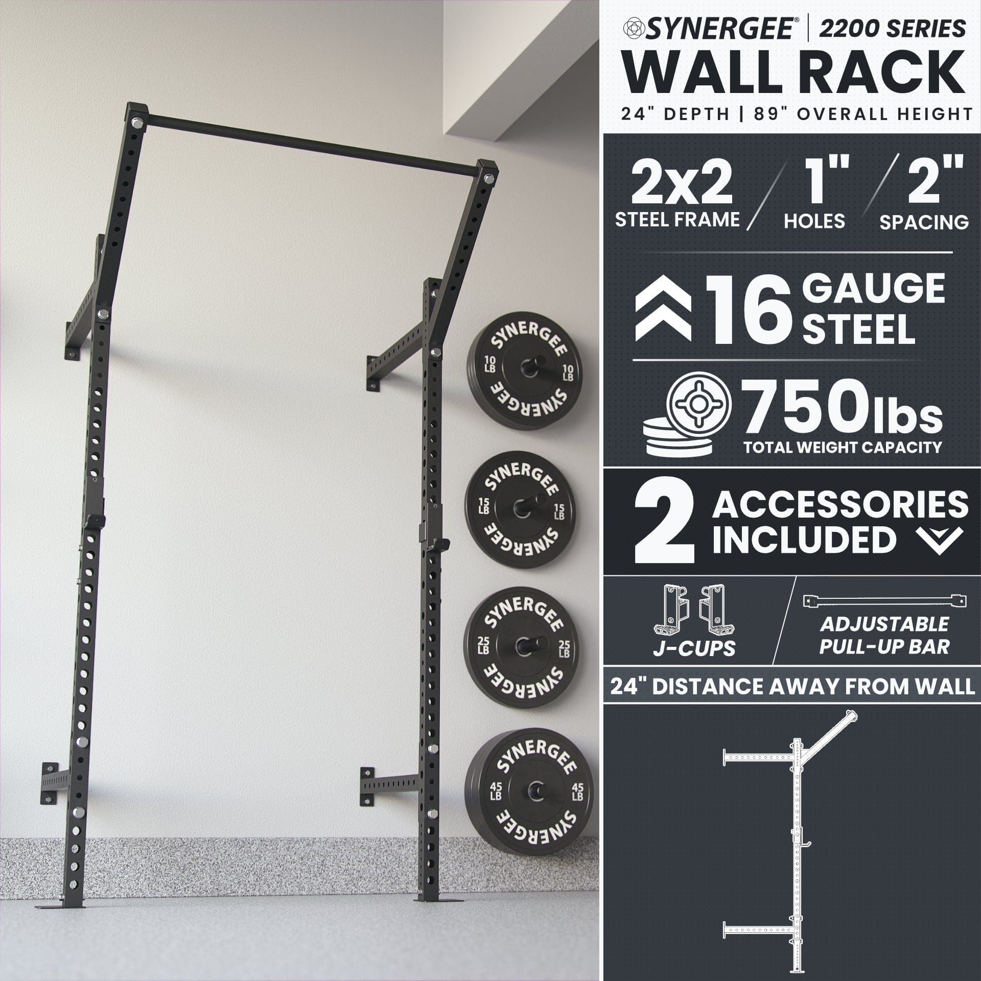 Synergee Synergee 2200 Series Wall Mounted Squat Rack