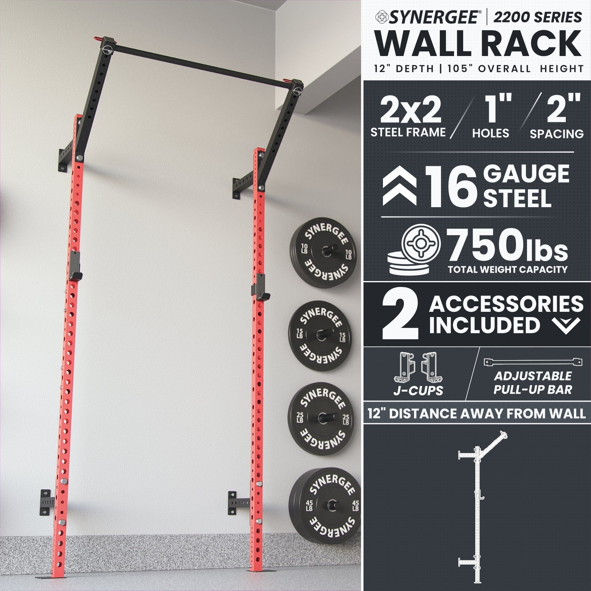 Synergee Synergee 2200 Series Wall Mounted Squat Rack
