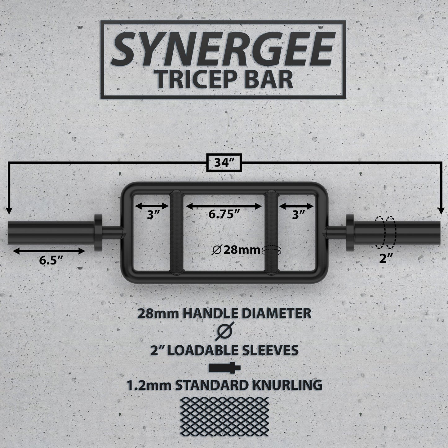 Synergee Tricep Bar - Grit Grind Strength