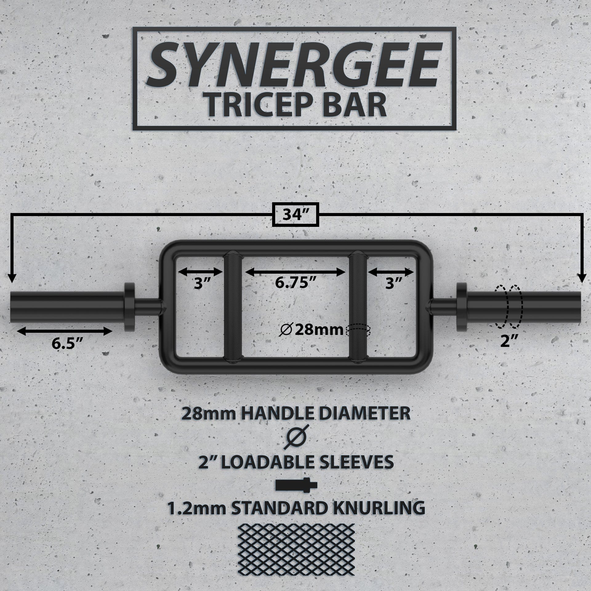 Synergee Tricep Bar - Grit Grind Strength