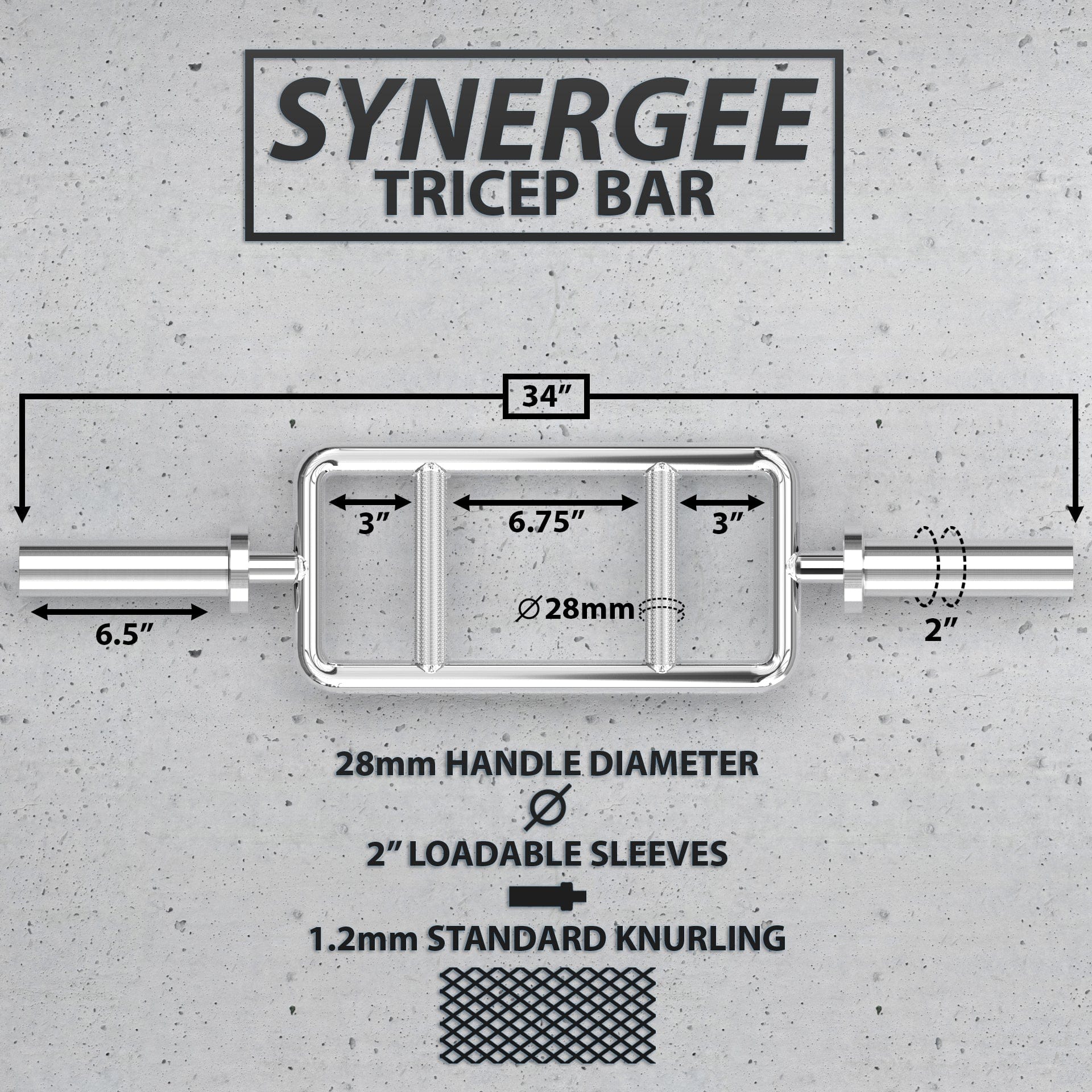 Synergee Tricep Bar - Grit Grind Strength