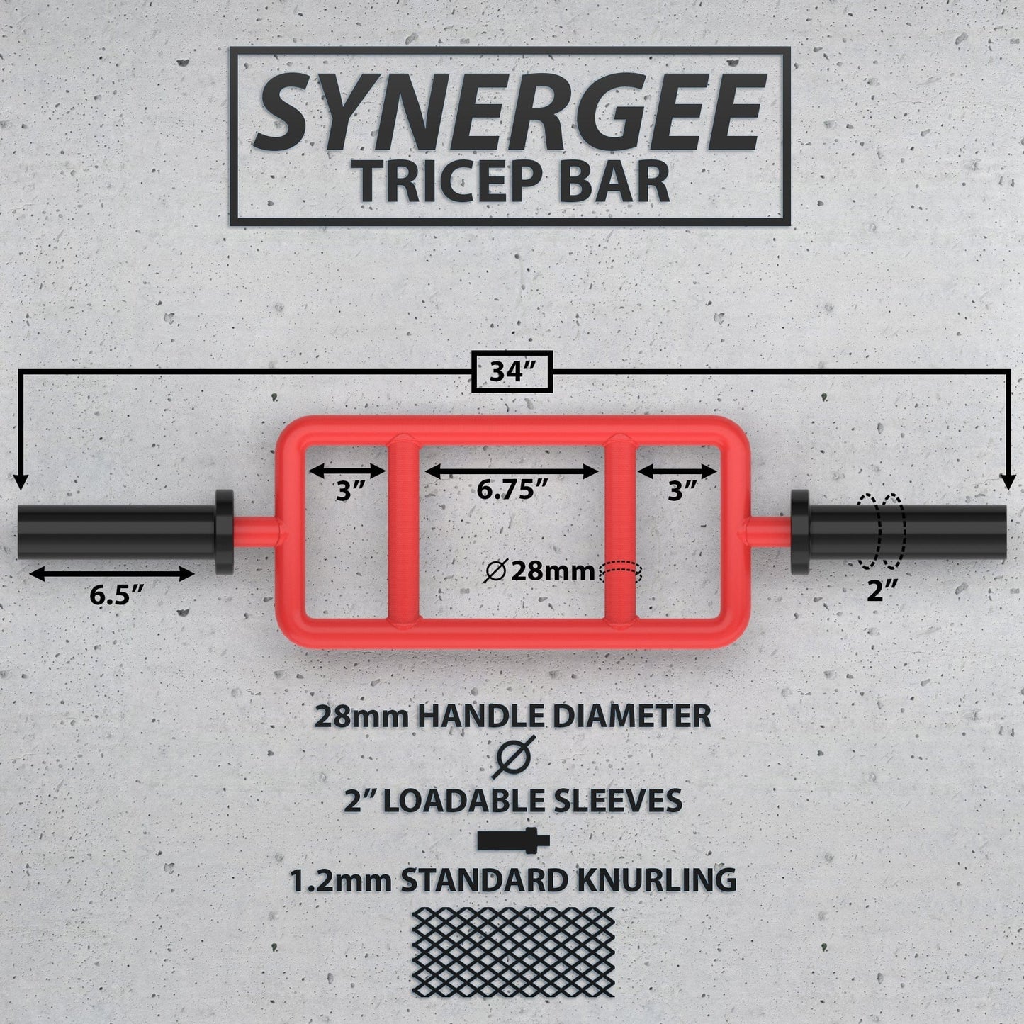 Synergee Tricep Bar - Grit Grind Strength
