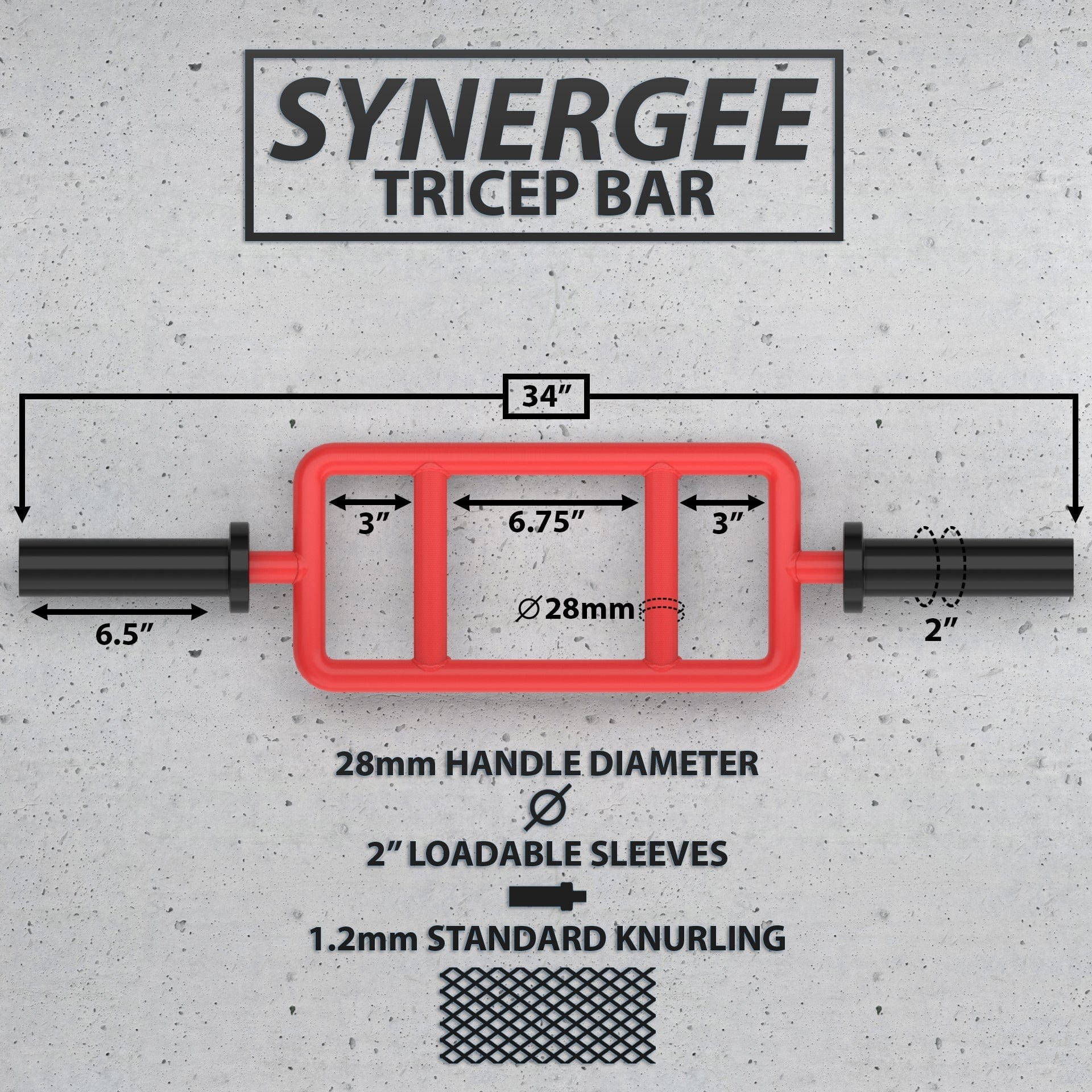 Synergee Tricep Bar - Grit Grind Strength