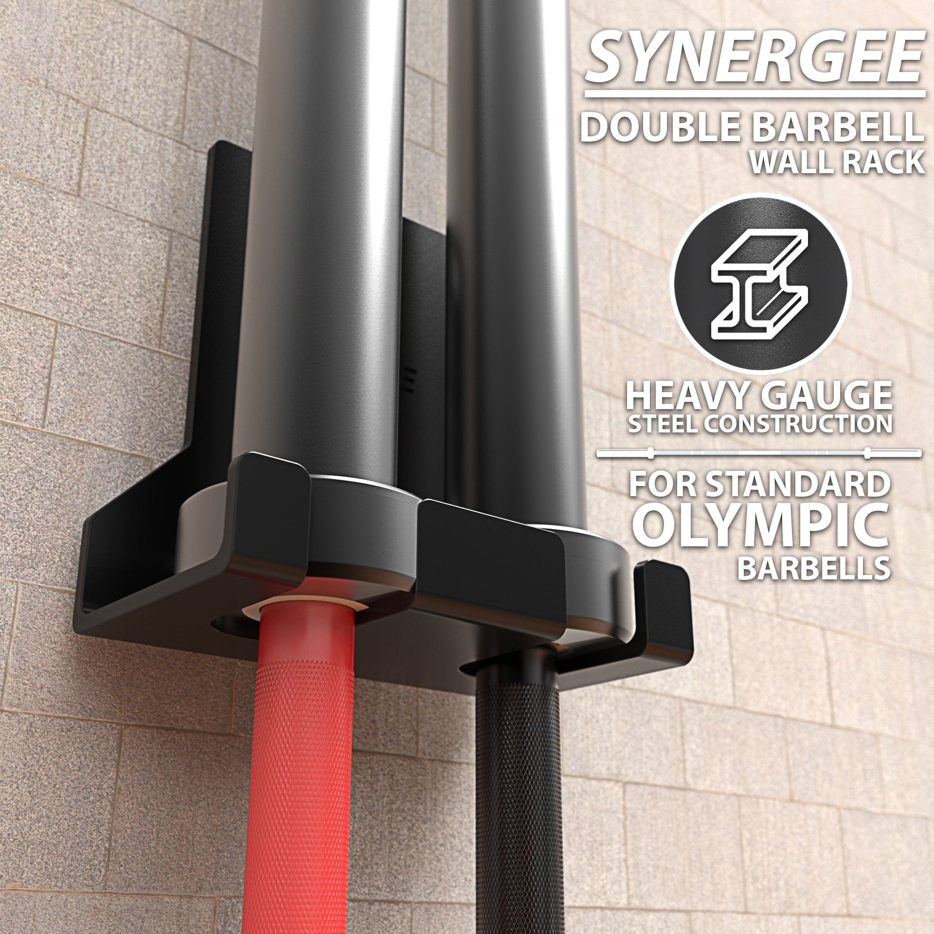 Synergee Vertical Barbell Wall Storage Racks - Grit Grind Strength
