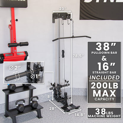 Synergee Wall Mounted Lat Pulley Machine - Grit Grind Strength