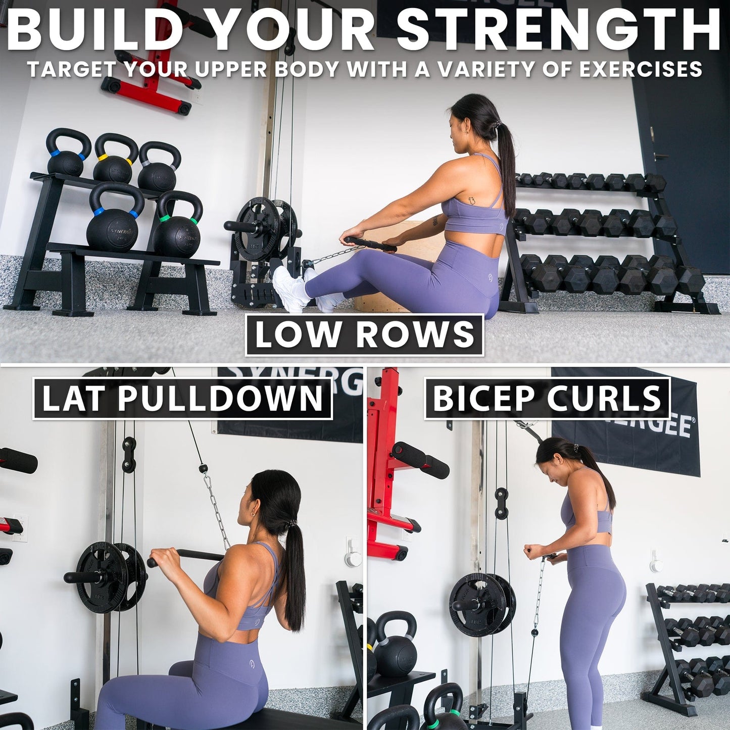 Synergee Wall Mounted Lat Pulley Machine - Grit Grind Strength