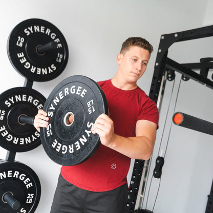 Synergee Weight Plate Wall Storage Rack - Grit Grind Strength