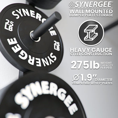 Synergee Weight Plate Wall Storage Rack - Grit Grind Strength