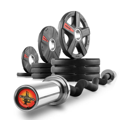 Texas Star Olympic Weight Plates and Curl Barbell Sets - Grit Grind Strength