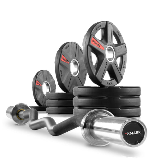 Texas Star Olympic Weight Plates and Curl Barbell Sets - Grit Grind Strength