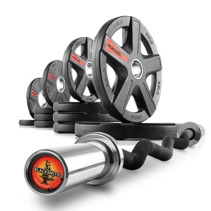Texas Star Olympic Weight Plates and Curl Barbell Sets - Grit Grind Strength