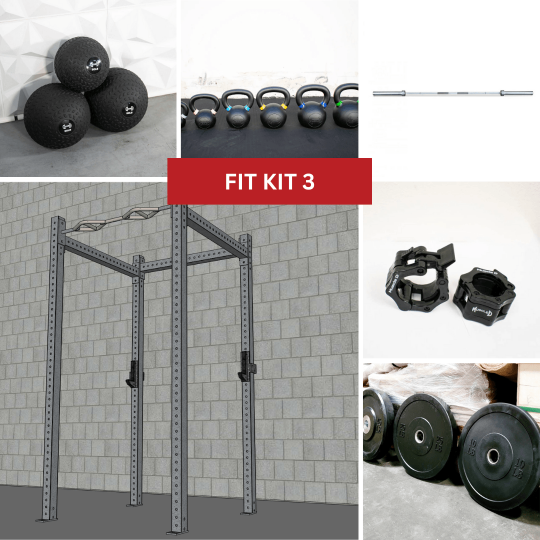 TGrip Basic Commercial 4 Post Rack Complete Kit - 3x3 Steel - Grit Grind Strength