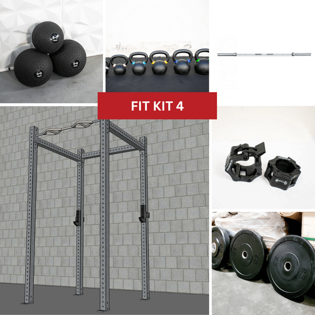 TGrip Basic Commercial 4 Post Rack Complete Kit - 3x3 Steel - Grit Grind Strength
