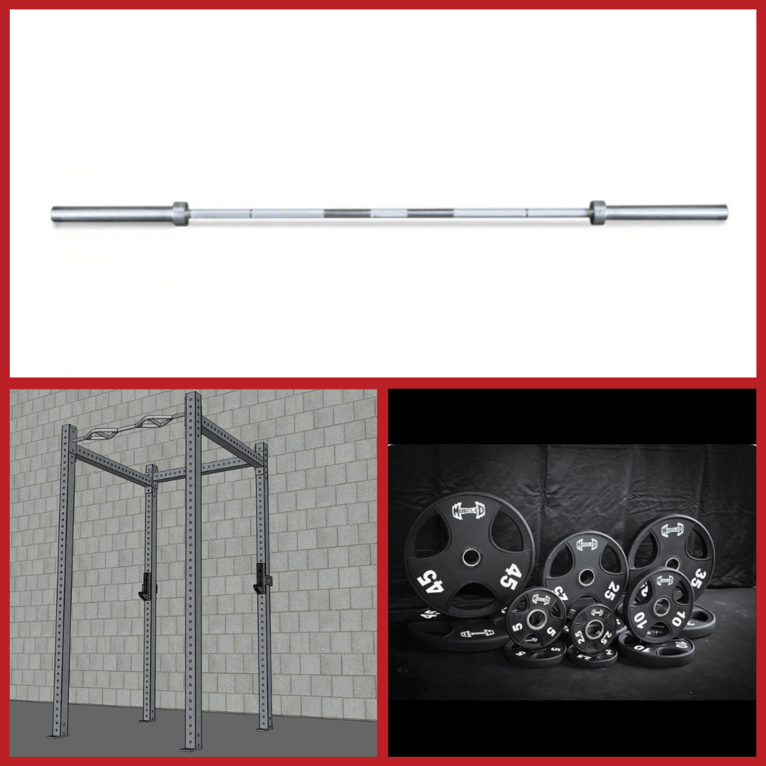 TGrip Basic Commercial 4 Post Rack Complete Kit - 3x3 Steel - Grit Grind Strength