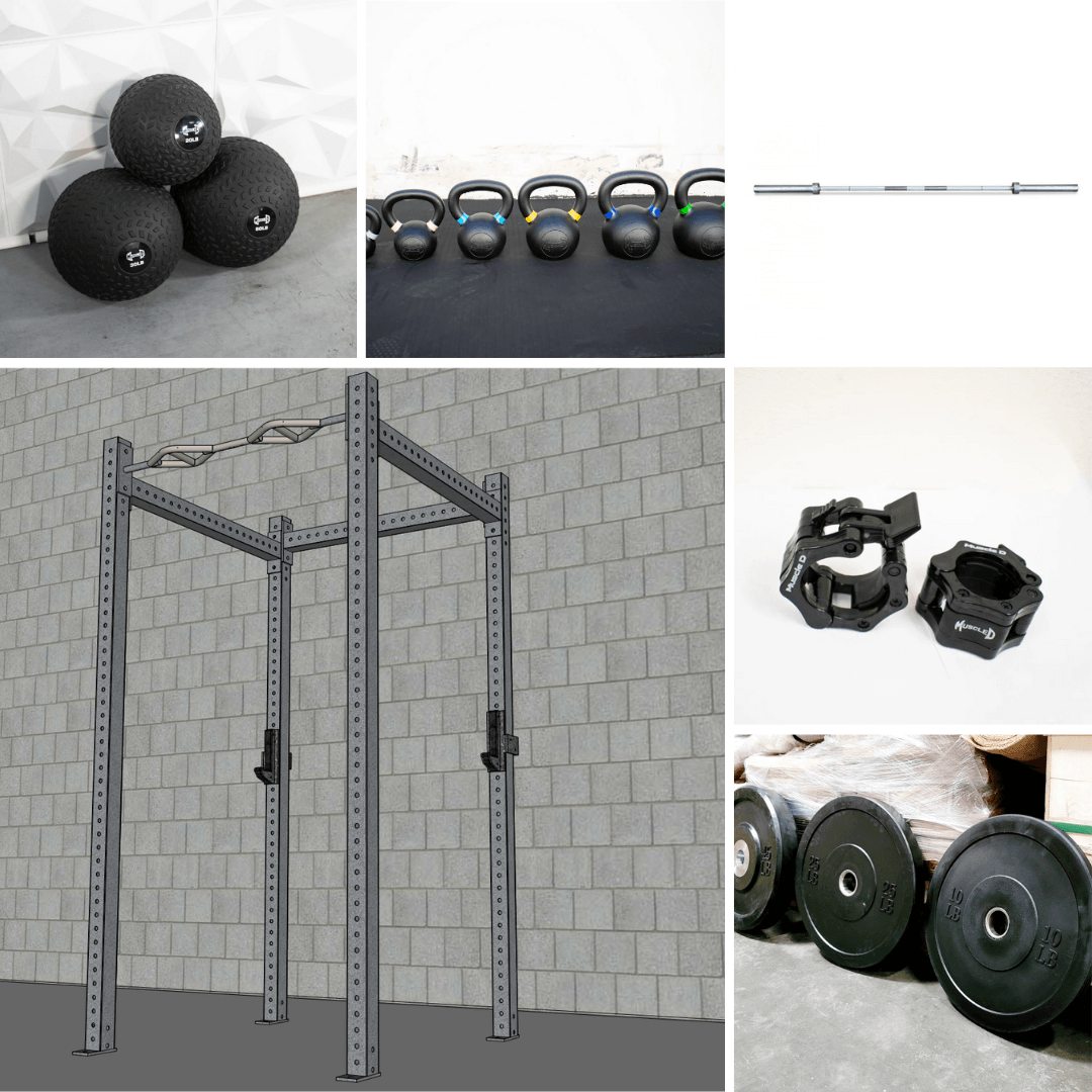 TGrip Basic Commercial 4 Post Rack Complete Kit - 3x3 Steel - Grit Grind Strength