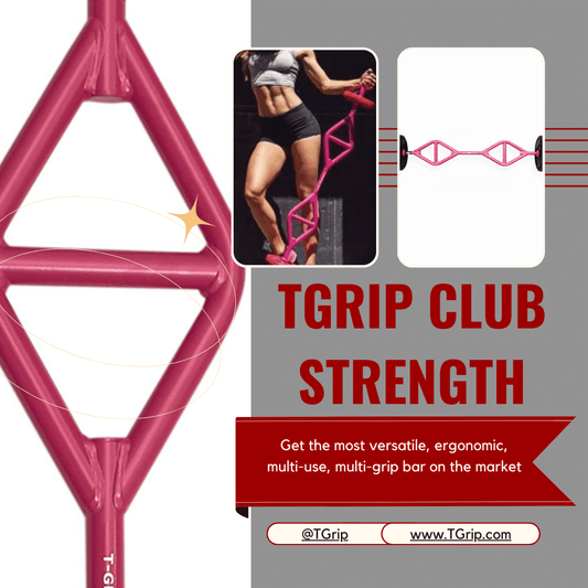 TGrip Club Strength Bar (Pink) - Multi Grip - Functional Training - Football - Swiss - Neutral - Grit Grind Strength