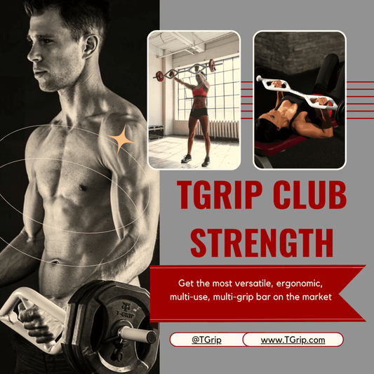 TGrip Club Strength Bar (White) - Multi Grip - Functional Training - Football - Swiss - Neutral - Grit Grind Strength