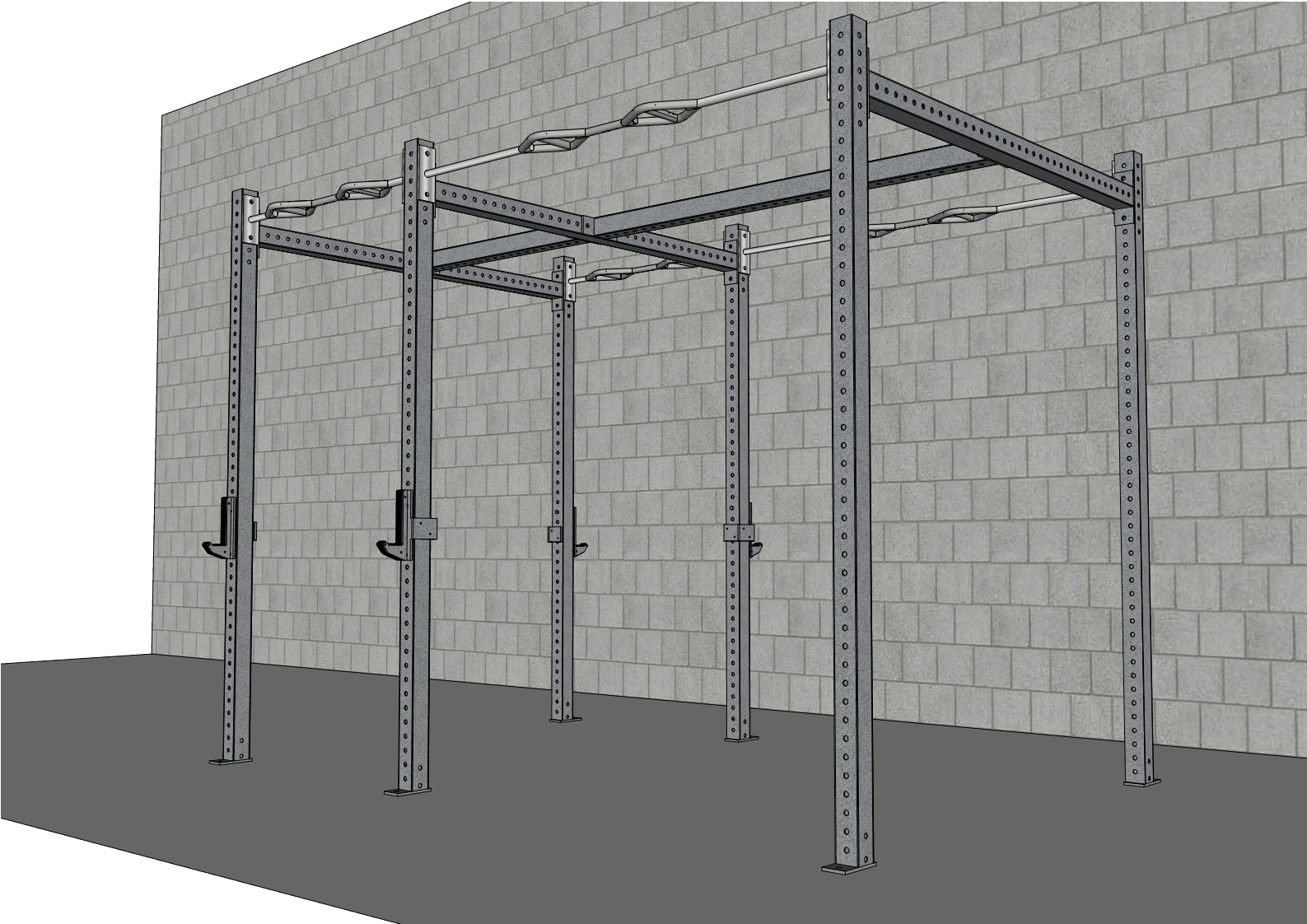 TGrip Commercial 10' Rig Complete Weight Set - 3x3 Steel - Functional Multi - Grip Pull - Up - Sandwich Style J - Hooks - Grit Grind Strength
