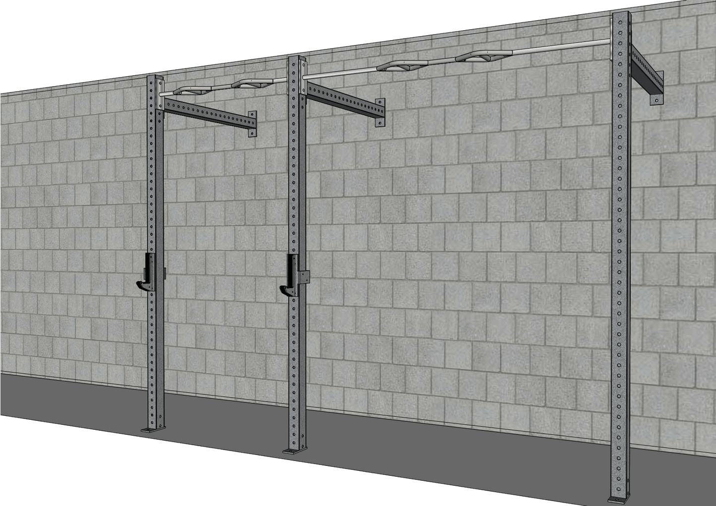 TGrip Commercial 10' Wall Mount Rig 3x3 Steel Functional Multi-Grip Pull-Up Sandwich Style J Hooks - Grit Grind Strength