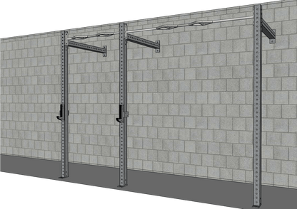 TGrip Commercial 10' Wall Mount Rig 3x3 Steel Functional Multi-Grip Pull-Up Sandwich Style J Hooks - Grit Grind Strength