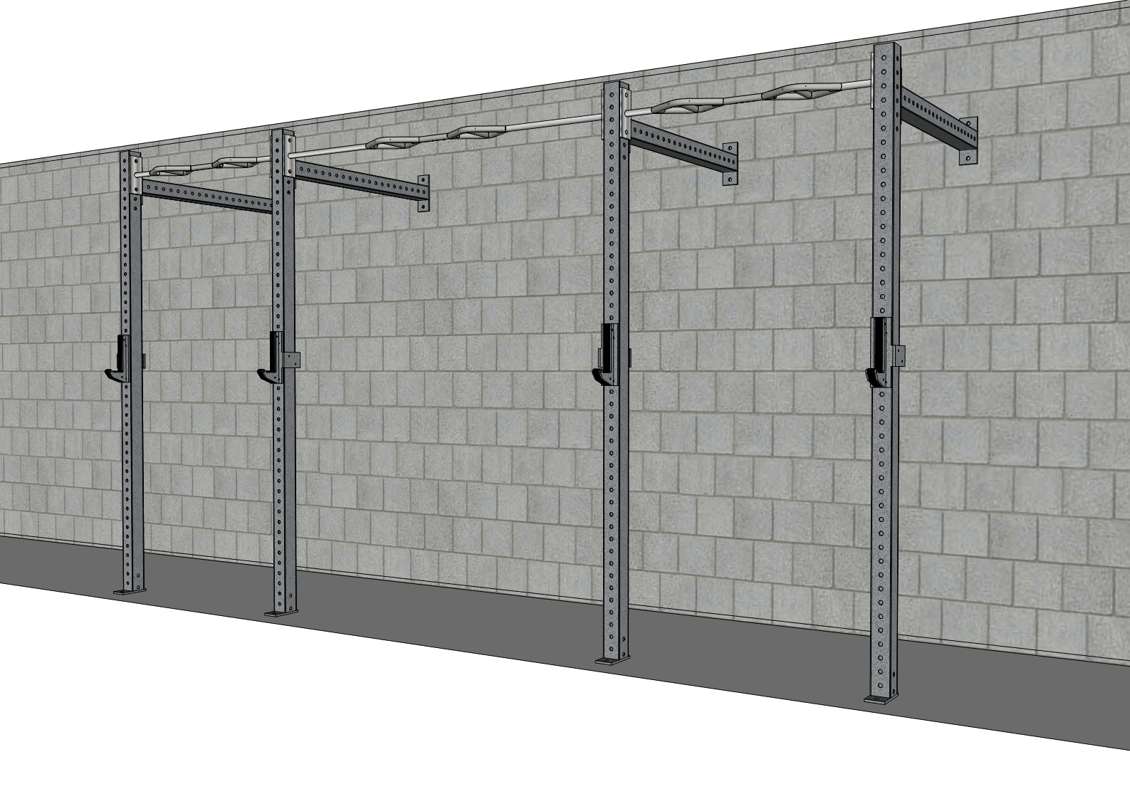 TGrip Commercial 14' Wall Mount Rig - 3x3 Steel - Functional Multi - Grip Pull - Up - Sandwich Style J - Hooks - Grit Grind Strength