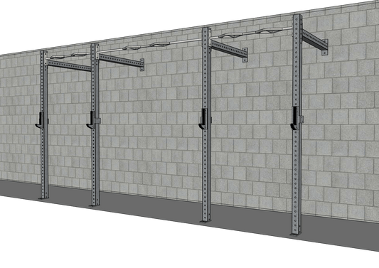 TGrip Commercial 14' Wall Mount Rig - 3x3 Steel - Functional Multi - Grip Pull - Up - Sandwich Style J - Hooks - Grit Grind Strength