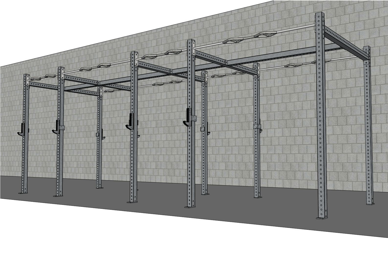 TGrip Commercial 20' Rig - 3x3 Steel - Functional Multi - Grip Pull - Up - Sandwich Style J - Hooks - Grit Grind Strength