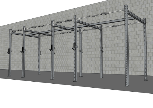 TGrip Commercial 20' Rig - 3x3 Steel - Functional Multi - Grip Pull - Up - Sandwich Style J - Hooks - Grit Grind Strength