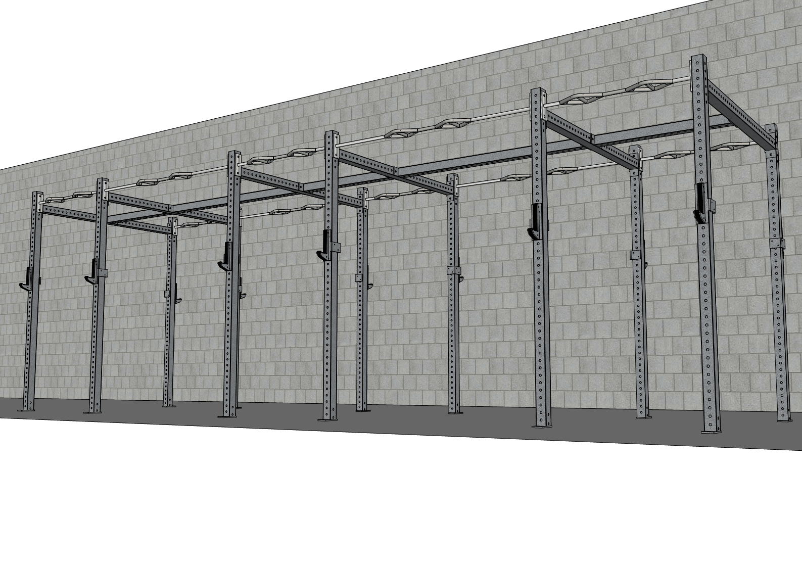 TGrip Commercial 24' Rig - 3x3 Steel - Functional Multi - Grip Pull - Up - Sandwich Style J - Hooks - Grit Grind Strength