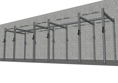 TGrip Commercial 24' Rig - 3x3 Steel - Functional Multi - Grip Pull - Up - Sandwich Style J - Hooks - Grit Grind Strength