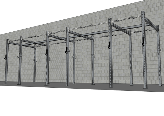 TGrip Commercial 24' Rig - 3x3 Steel - Functional Multi - Grip Pull - Up - Sandwich Style J - Hooks - Grit Grind Strength