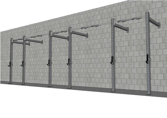 TGrip Commercial 24' Wall Mount Rig - 3x3 Steel - Functional Multi - Grip Pull - Up - Sandwich Style J - Hooks - Grit Grind Strength