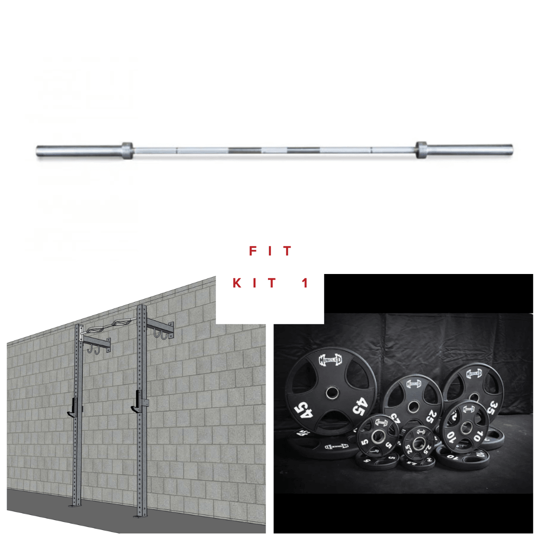TGrip Commercial 4' Low Profile Wall Mount Rig Fitness Kits - 3x3 Steel - Functional Multi - Grip Pull - Up - Sandwich Style J - Hooks - Grit Grind Strength
