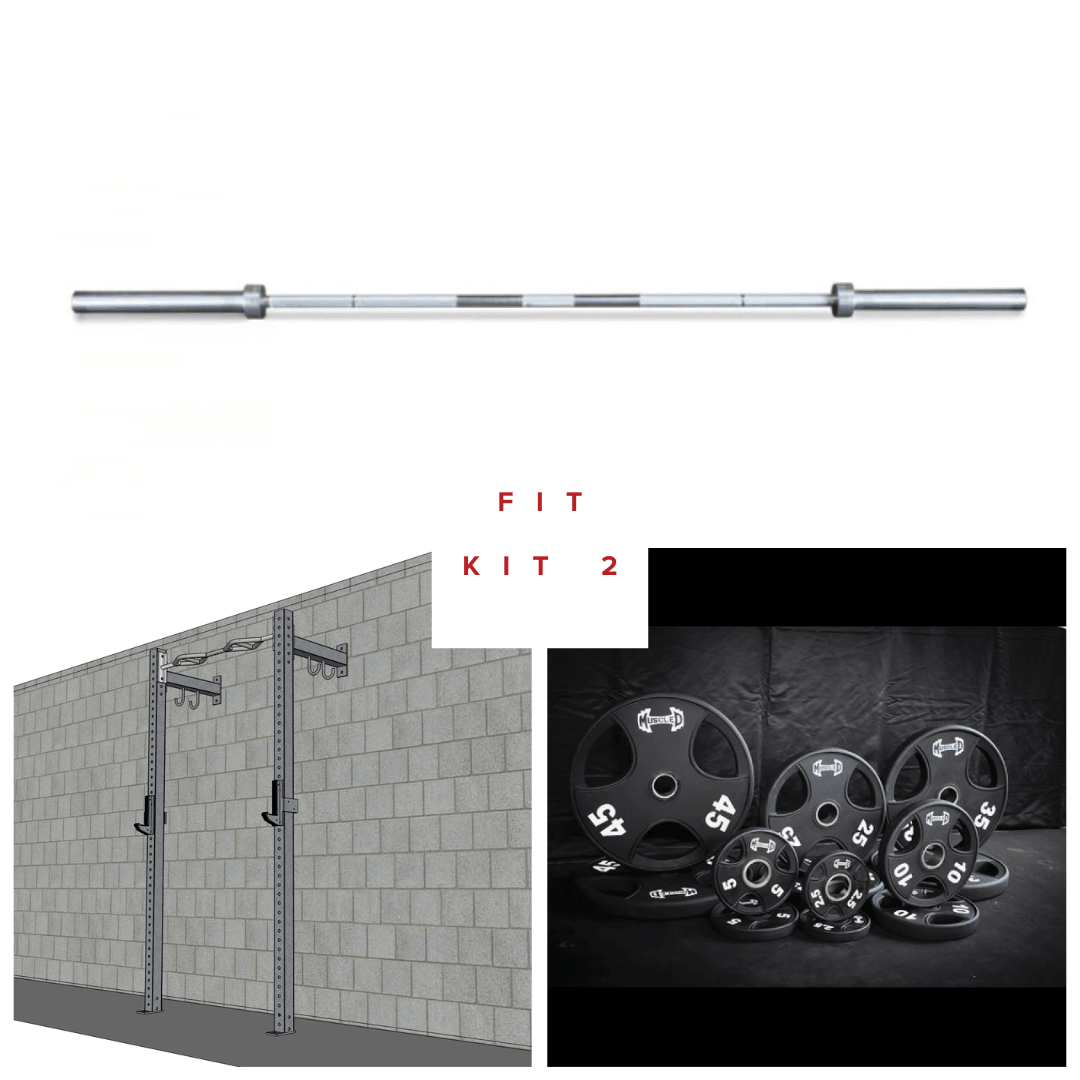 TGrip Commercial 4' Low Profile Wall Mount Rig Fitness Kits - 3x3 Steel - Functional Multi - Grip Pull - Up - Sandwich Style J - Hooks - Grit Grind Strength