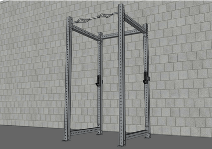 TGrip Commercial 4 Post Rack - 3x3 Steel - Functional Multi - Grip Pull - Up - Sandwich Style J - Hooks - Grit Grind Strength