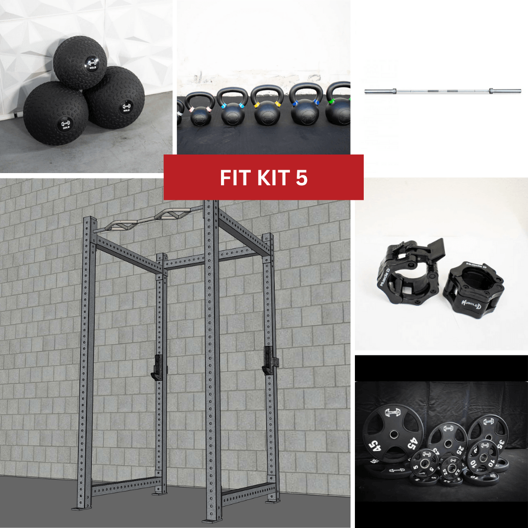TGrip Commercial 4 Post Rack Complete Set - 3x3 Steel - Functional Multi - Grip Pull - Up - Sandwich Style J - Hooks - Grit Grind Strength