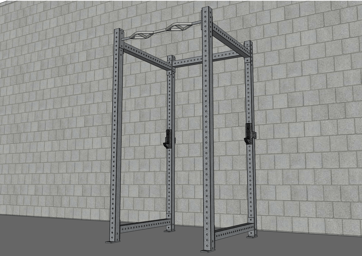 TGrip Commercial 4 Post Rack Complete Set - 3x3 Steel - Functional Multi - Grip Pull - Up - Sandwich Style J - Hooks - Grit Grind Strength