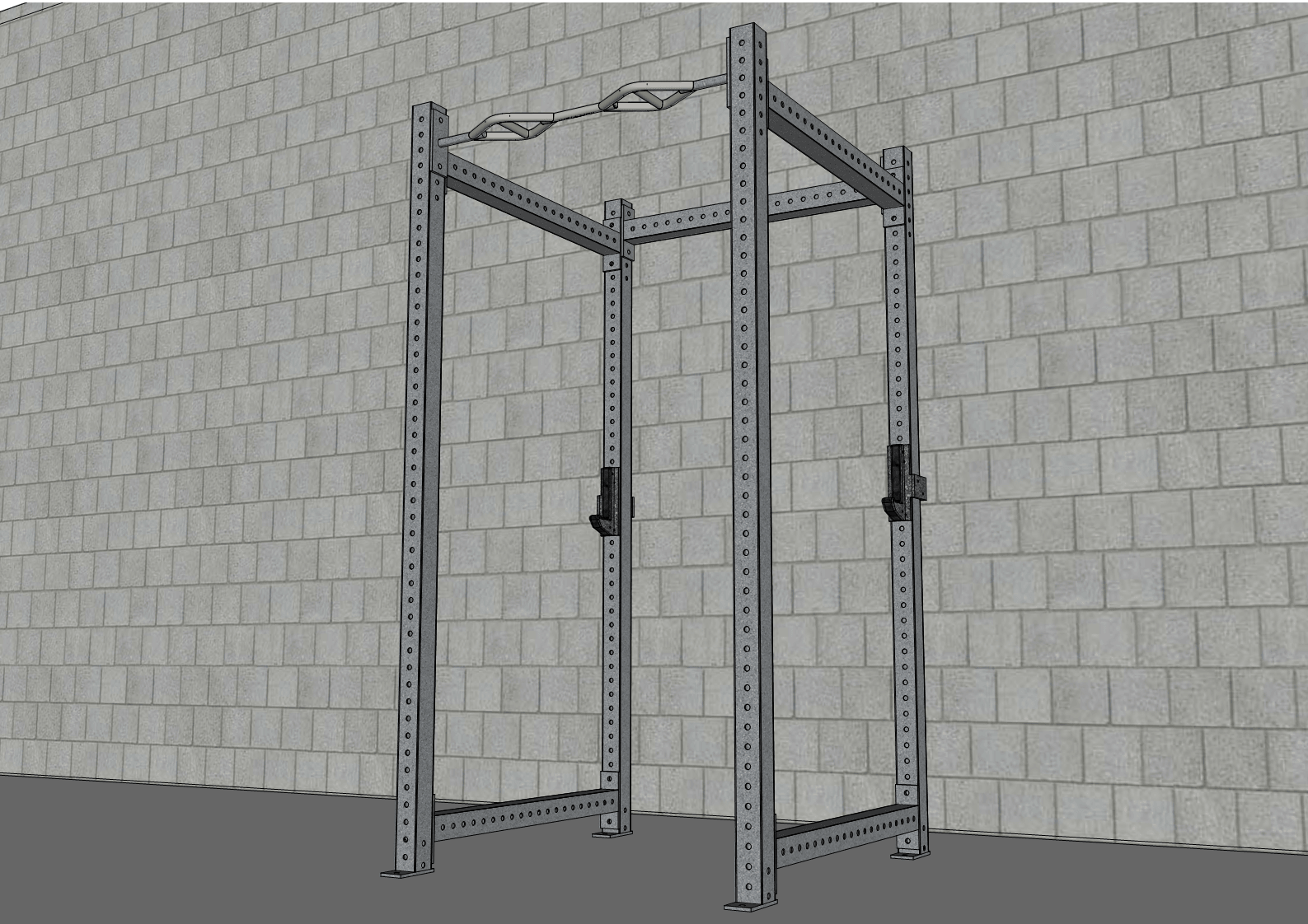 TGrip Commercial 4 Post Rack Complete Set - 3x3 Steel - Functional Multi - Grip Pull - Up - Sandwich Style J - Hooks - Grit Grind Strength