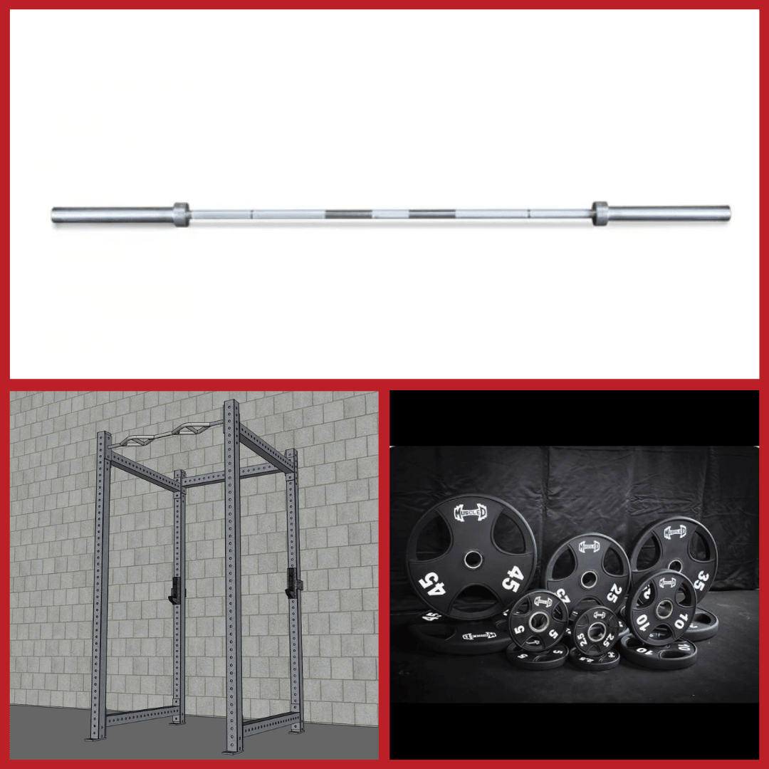 TGrip Commercial 4 Post Rack Complete Set - 3x3 Steel - Functional Multi - Grip Pull - Up - Sandwich Style J - Hooks - Grit Grind Strength