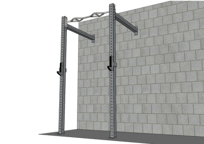 TGrip Commercial 4' Wall Mount Rig Weight Set - 3x3 Steel - Functional Multi - Grip Pull - Up - Sandwich Style J - Hooks - Grit Grind Strength